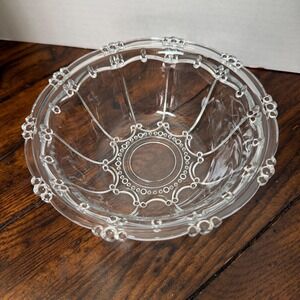 Vintage KIG Indonesia Oyster Pearl Glass Serving Bowl